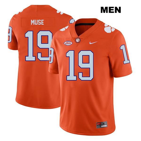 Men's Clemson Tigers #19 Tanner Muse Stitched Orange Legend Authentic Nike NCAA College Football Jersey ONY6146IP